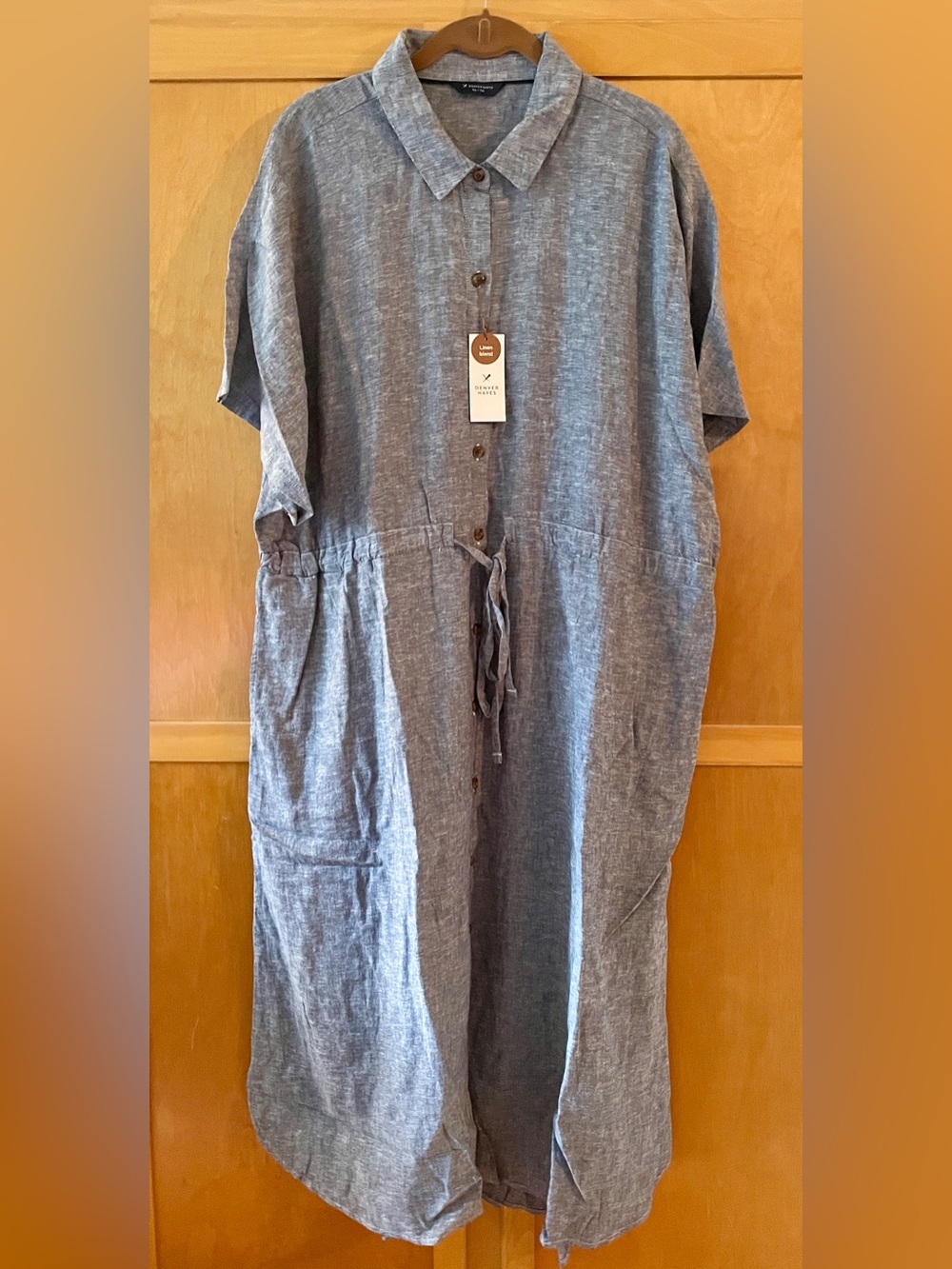 Linen Midi Shirt Dress